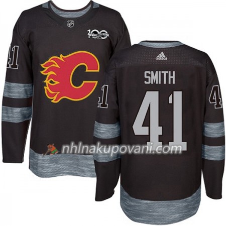 Calgary Flames Dresy Mike Smith 41 1917-2017 100th Anniversary Adidas Černá Authentic - Pánské Calgary Flames Dresy Mike Smith 41 1917-2017 100th Anniversary Adidas Černá Authentic - Pánské